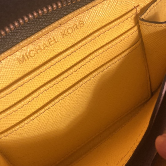 Michael Kors Yellow Zip Around Wallet - Picture 8 of 9